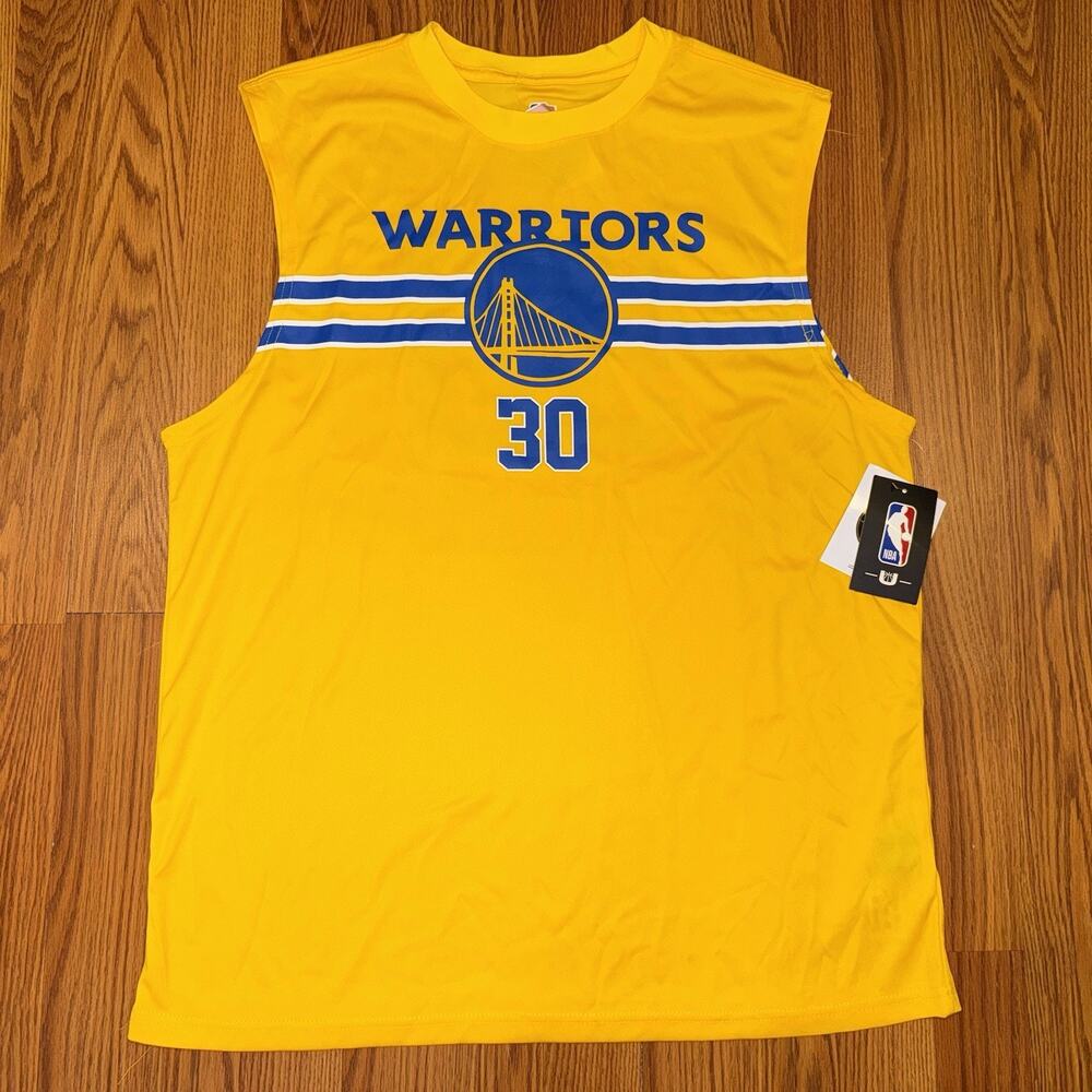 NBA Steph Curry 30 Yellow Golden State Warriors Jersey New Size Large